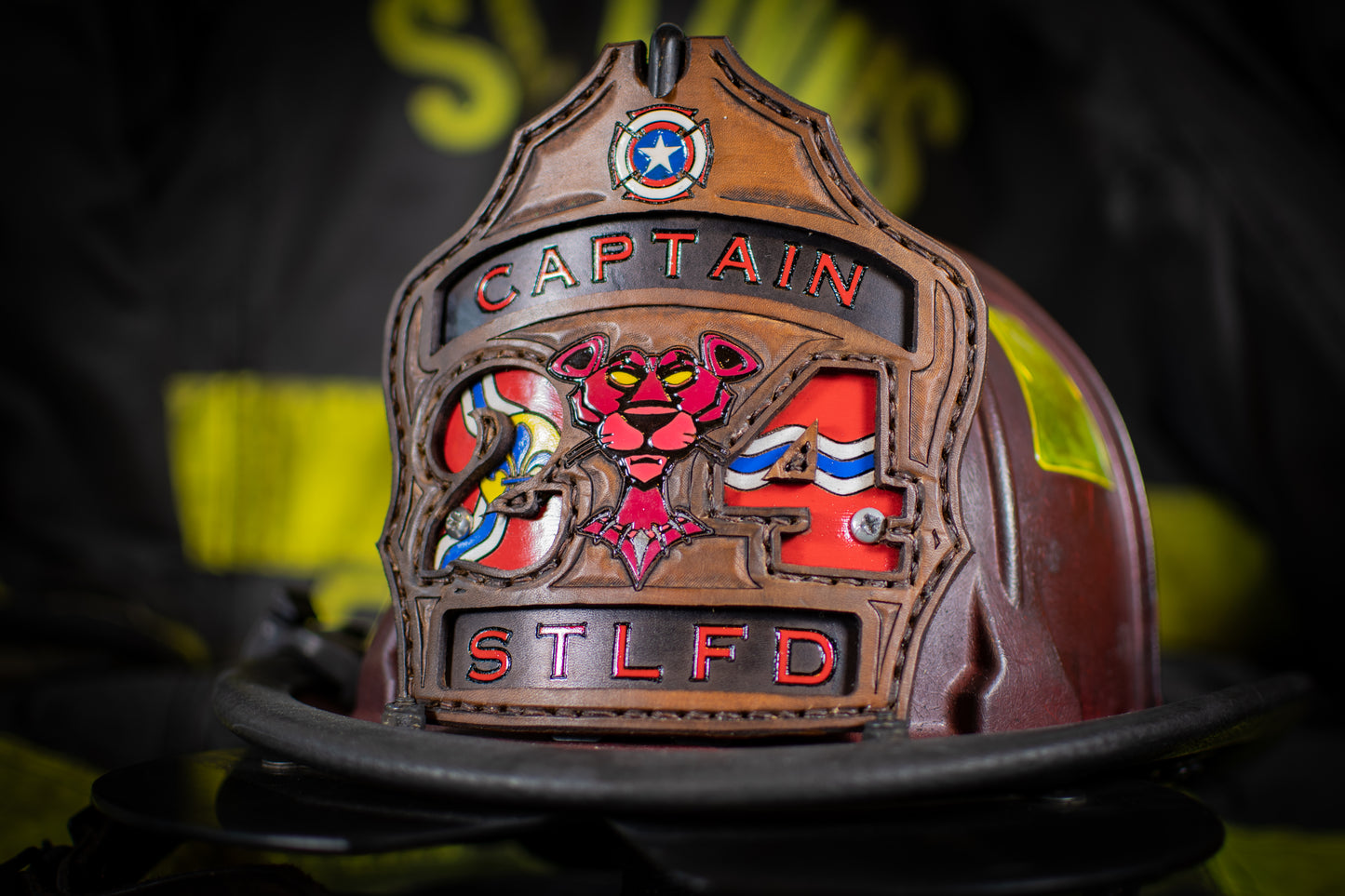 Custom Leather Helmet Shield