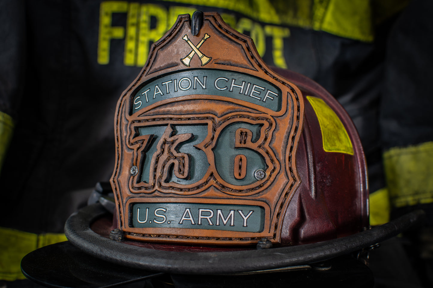 Custom Leather Helmet Shield